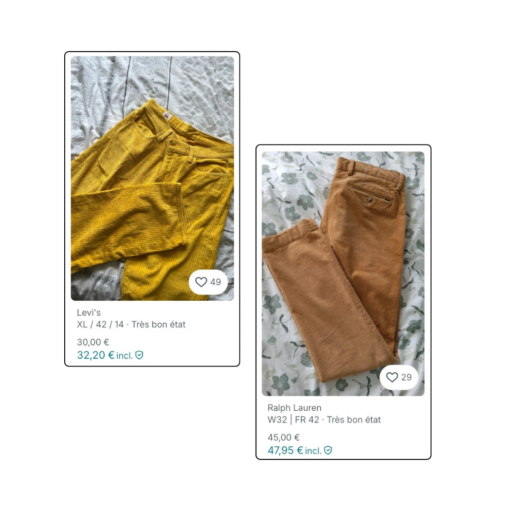 BALLOT - Pantalons en velours vintage