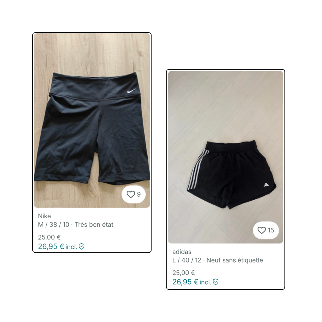 BOX VINTED - Shorts de sport de marques