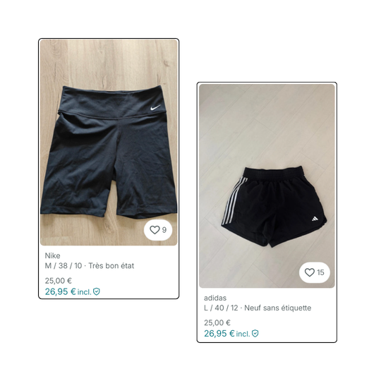 BOX VINTED - Shorts de sport de marques