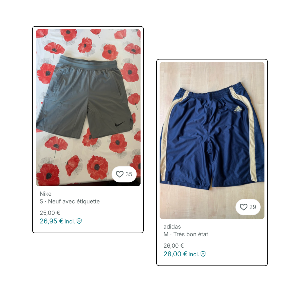 BOX VINTED - Shorts de sport de marques