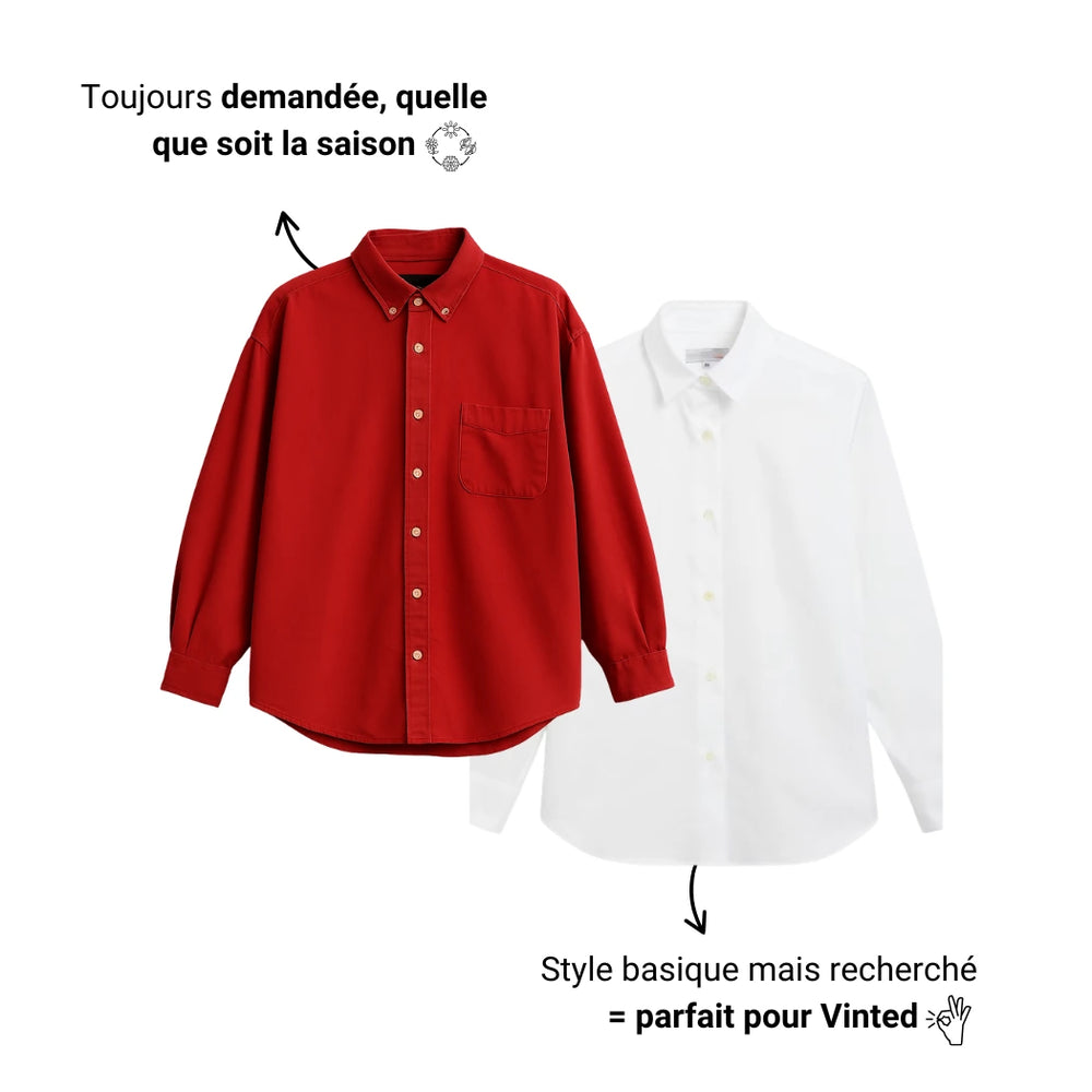 BALLOT - Chemises à couleurs unies vintage